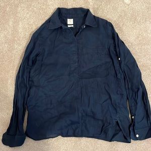 Small navy blue linen shirt